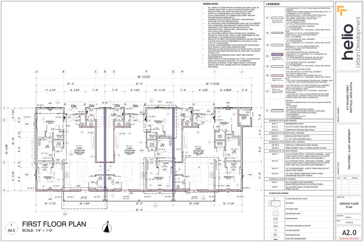 Detailed ground floor plan for 917 Richard Street